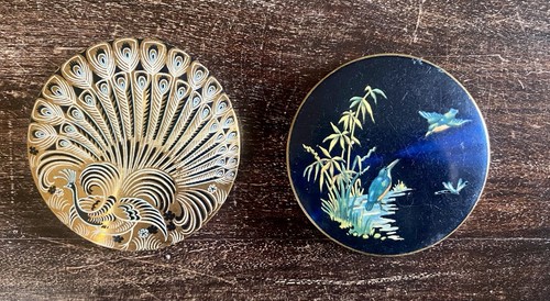 Two brass vintage powder - two,