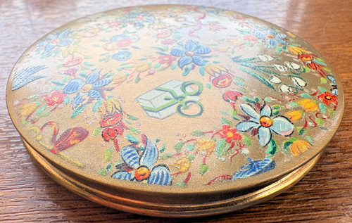 Stratton powder compact floral - stratton,