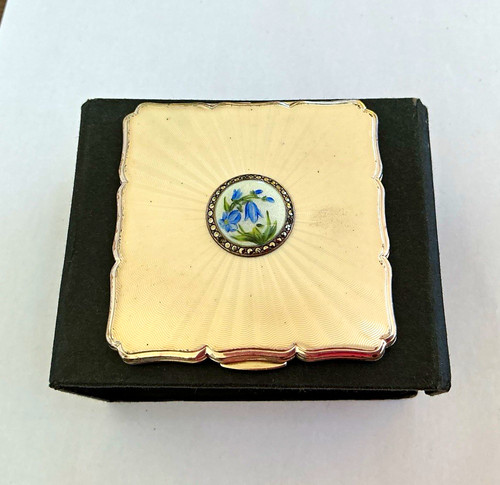 Vintage square white - white, enamel