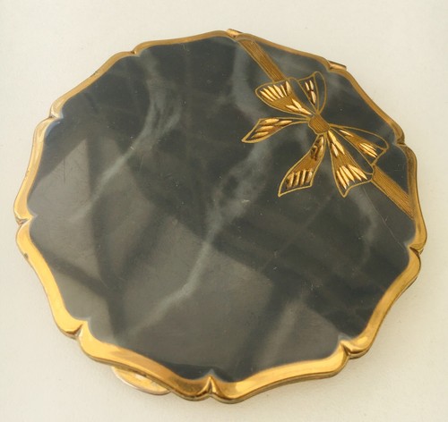 Vintage stratton grey and gold - vintage,
